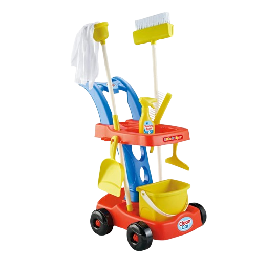 Kit ménage avec chariot à roulettes