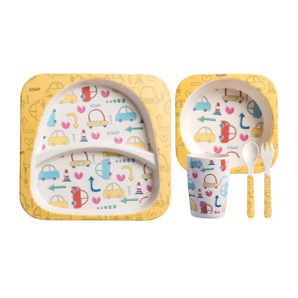 Ensemble vaisselle 5 pcs en Fibre de Bambou - Voitures