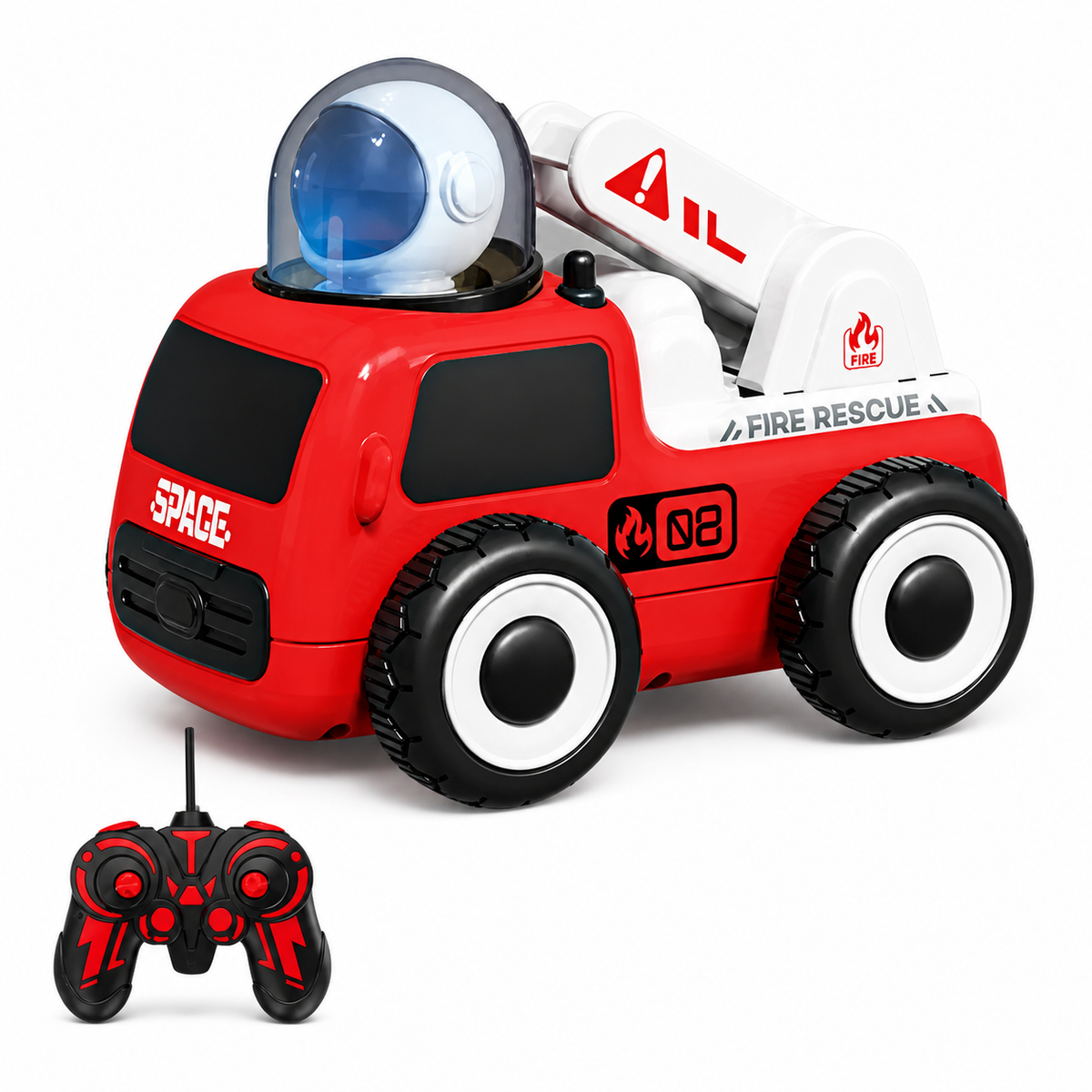 Space Fire Rescue 4 en 1 – camion de pompiers radiocommandé à modules interchangeables