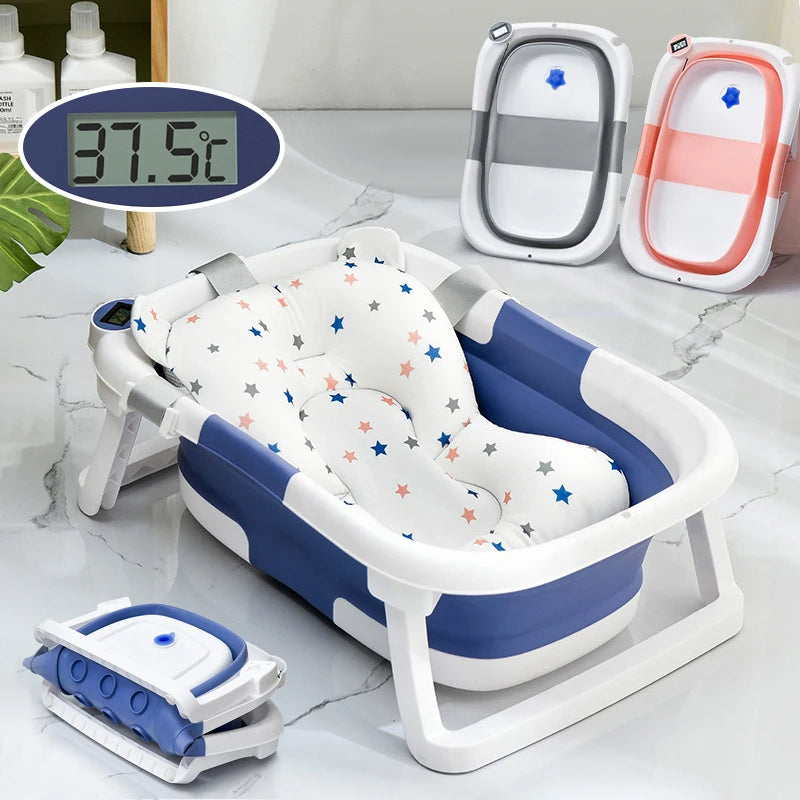 Baignoire pliable avec thermomètre et coussin – My bébé