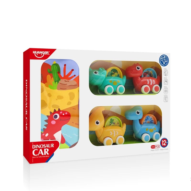 Ensemble de 4 véhicules dinosaures + Tapis circuit - HUANGER