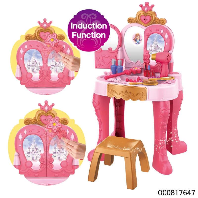 Coiffeuse princesse avec tabouret