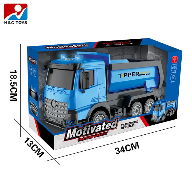 Camion-benne avec lumière et son - BLEU