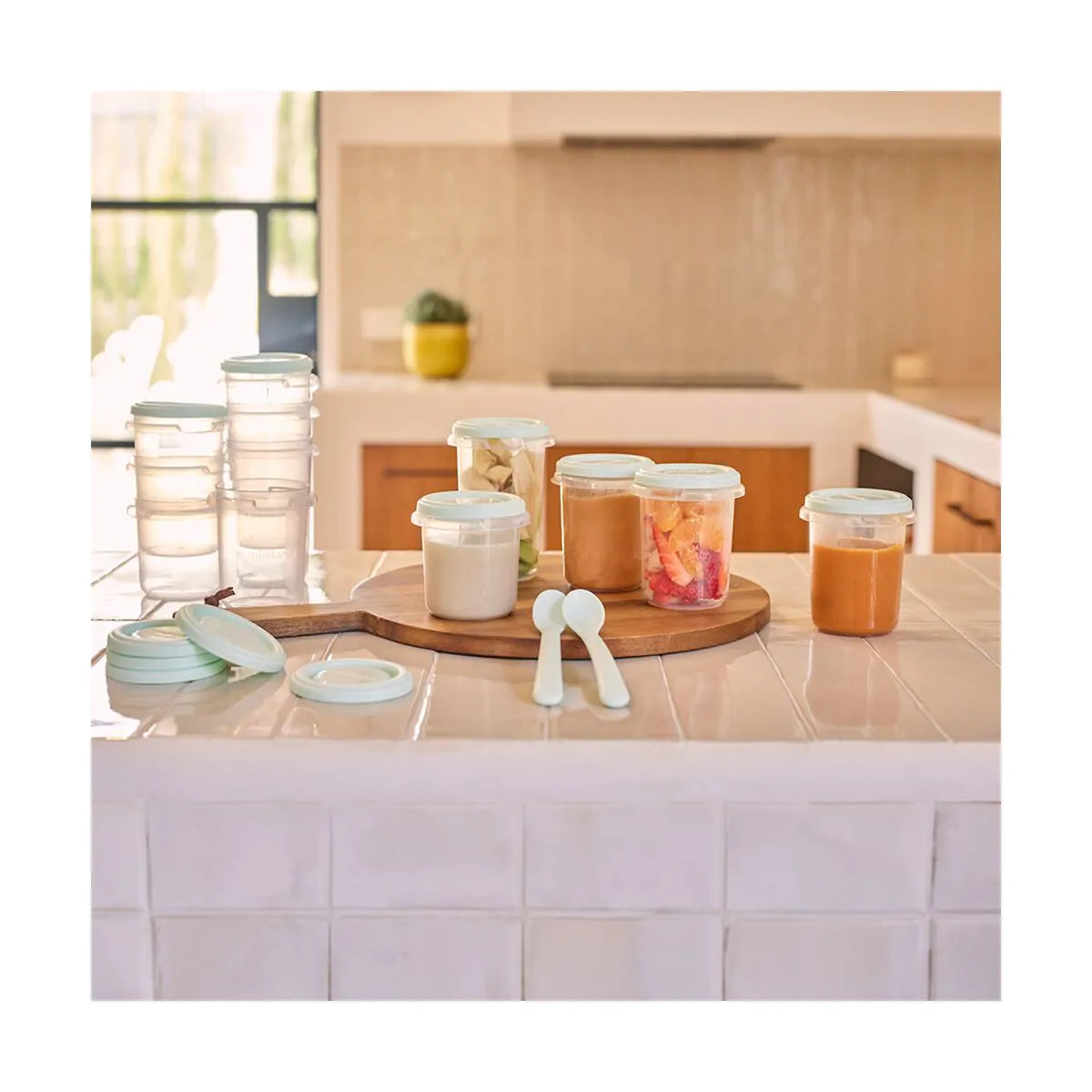 Lot de 12 contenants hermétiques Menthe - MINILAND