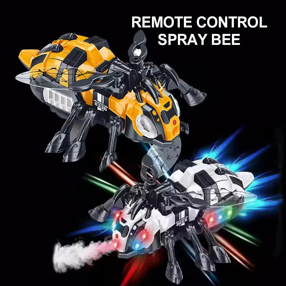 Abeille télécommandée avec lumière, son et spray - BLANC