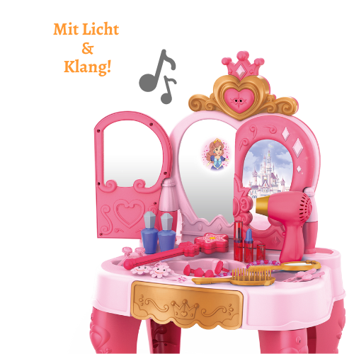 Coiffeuse princesse avec tabouret