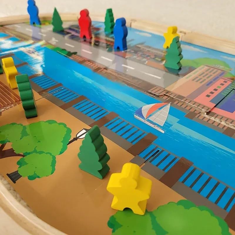 Circuit train électrique 45 pièces en bois