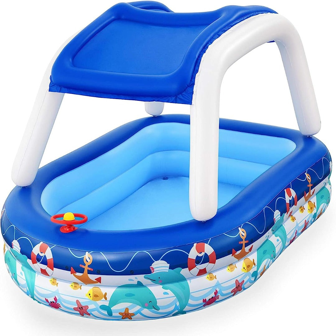 Piscine gonflable avec Auvent - Bateau