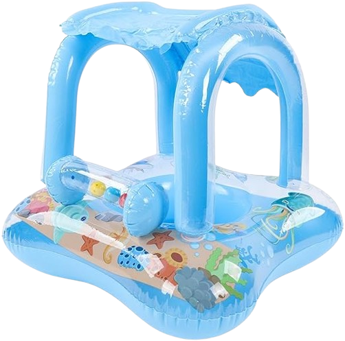 Bouée gonflable avec Pare-Soleil - Bleu