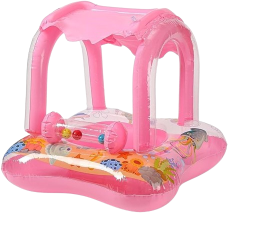 Bouée gonflable avec Pare-Soleil - Rose