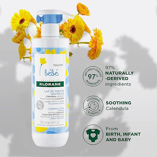 Klorane lait de toilette sans rinçage au calendula - 500 ml