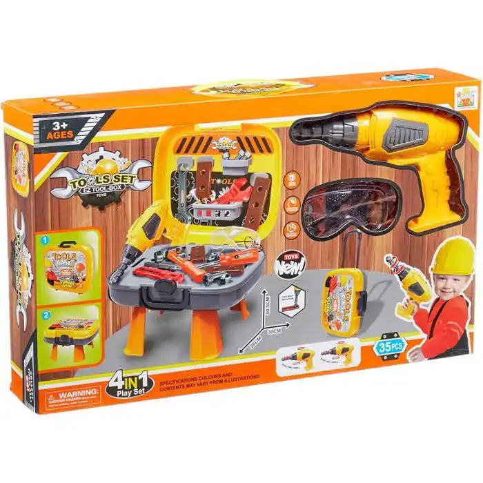 Jeu de bricolage - Valise Outils - 4 en 1 - 35 pièces