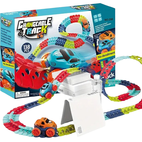 Circuit de Course Lumineux pour Enfants - 138 Pièces