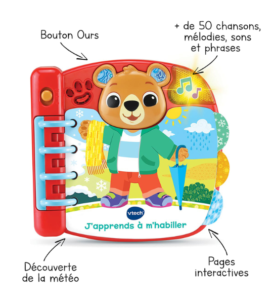 LIVRE INTERACTIF – J’APPRENDS À M’HABILLER – VTECH