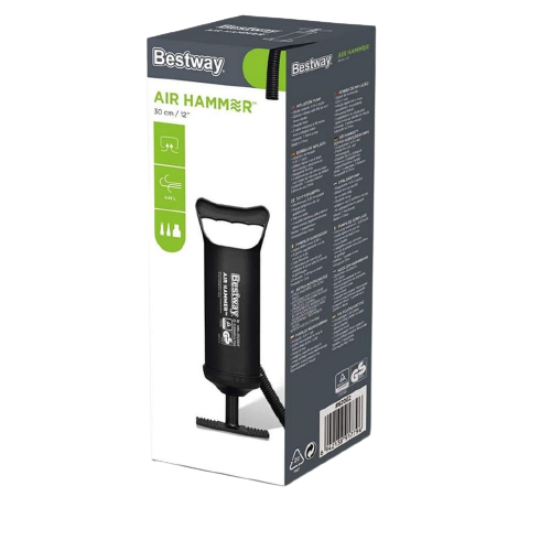 Pompe à main 30 cm avec 3 adaptateurs - BESTWAY
