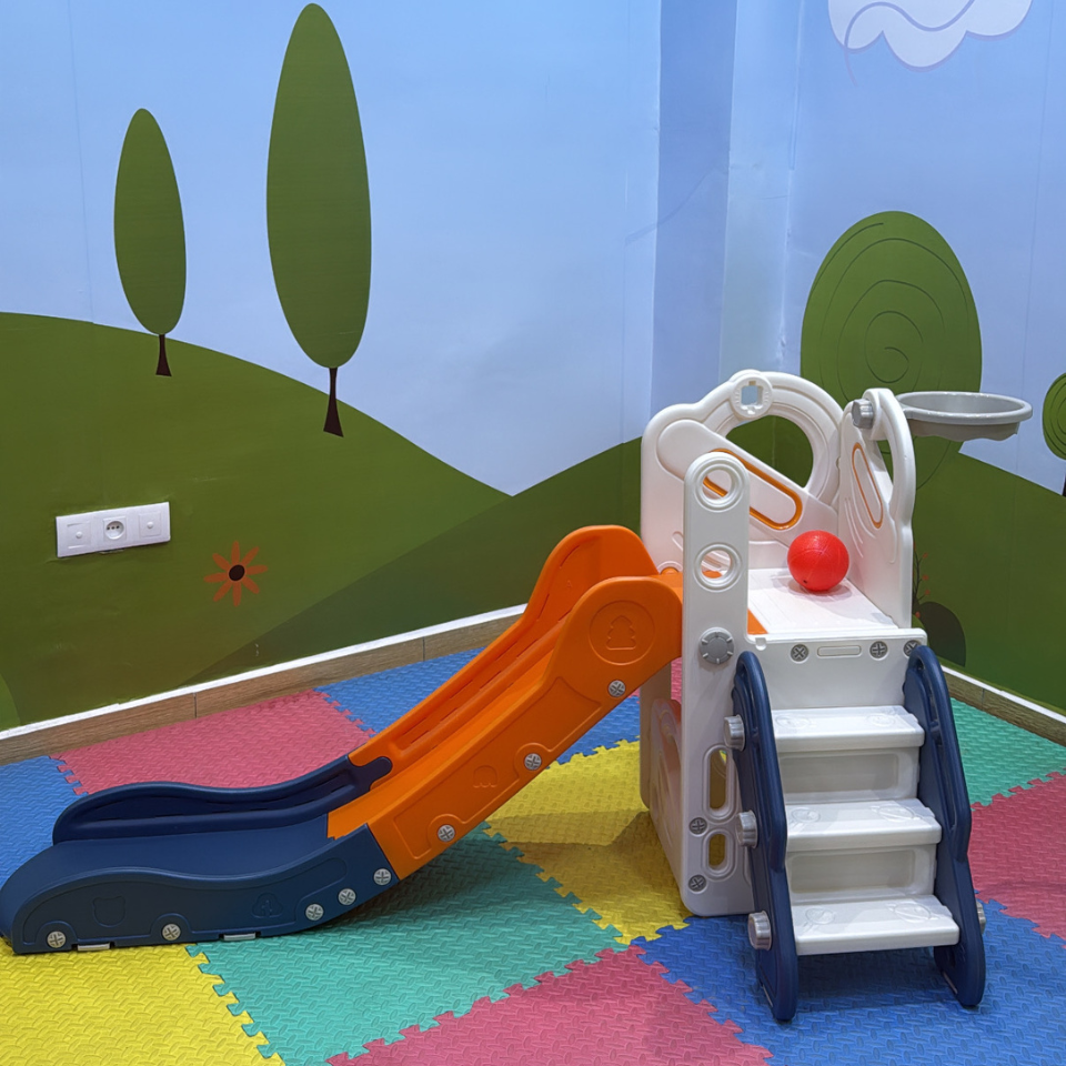 Toboggan & Aire de Jeu 3-en-1 Enfant