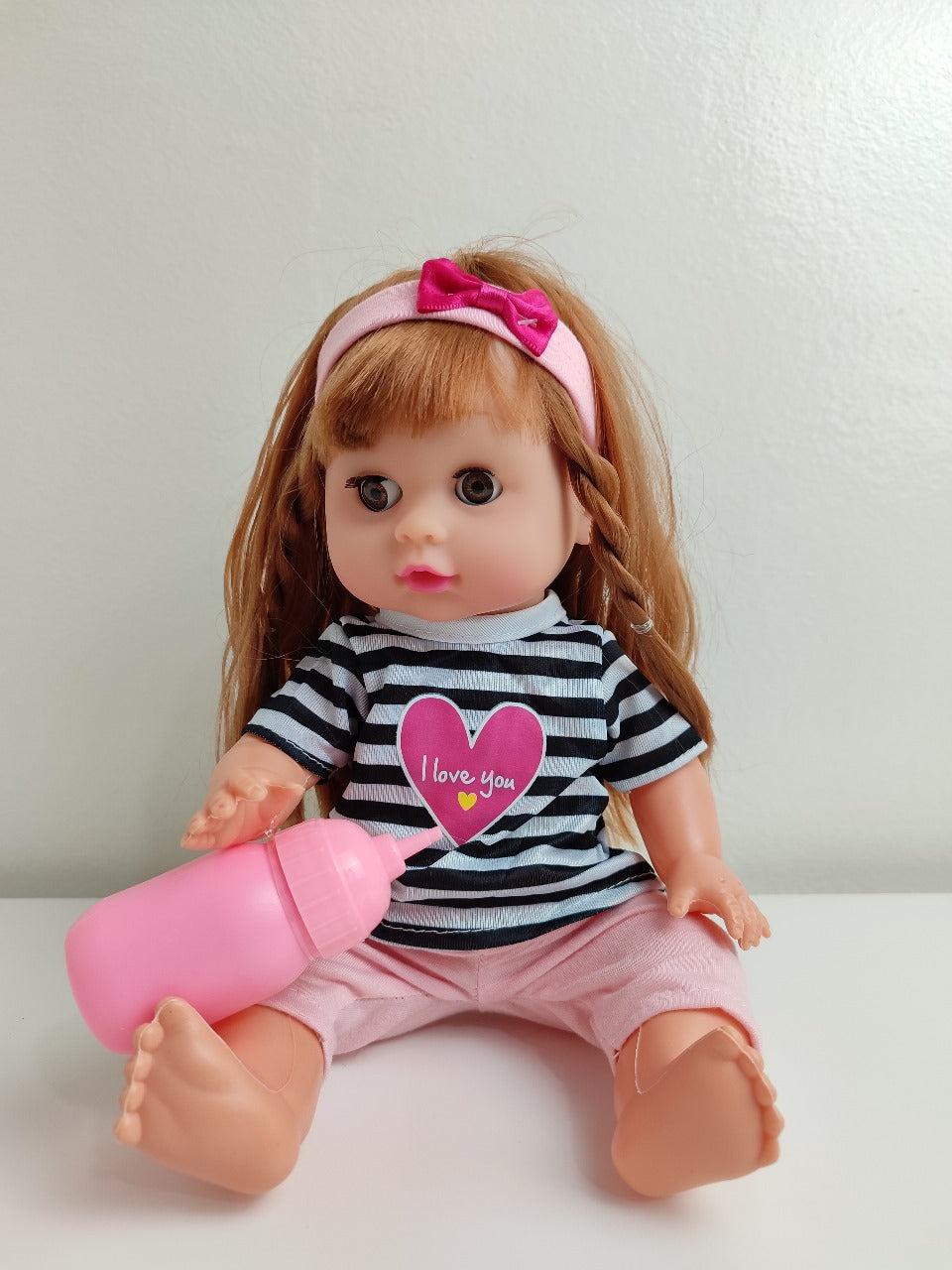 Ensemble poupée avec berceau + chaise haute + poussette