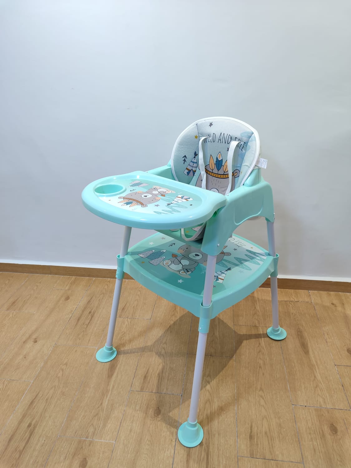 Chaise haute rembourrée table de travail 3 en 1