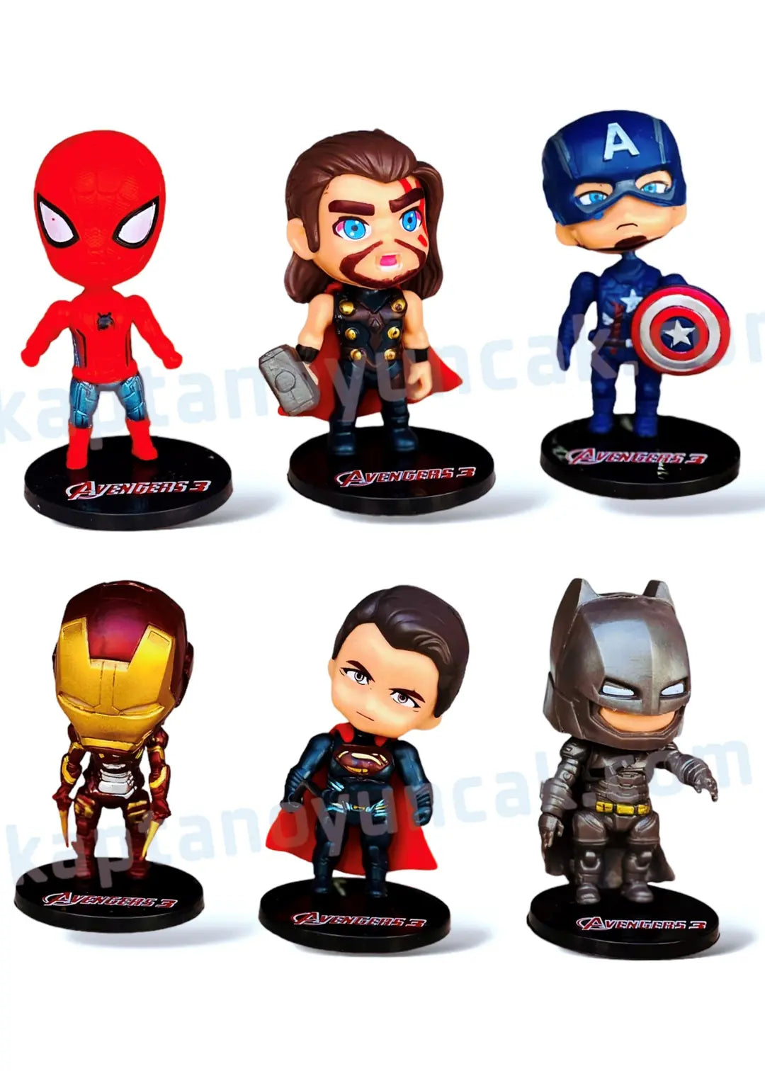 Coffret 6 Figurines Super-Héros Avengers – Spider-Man Thor Iron Man Batman