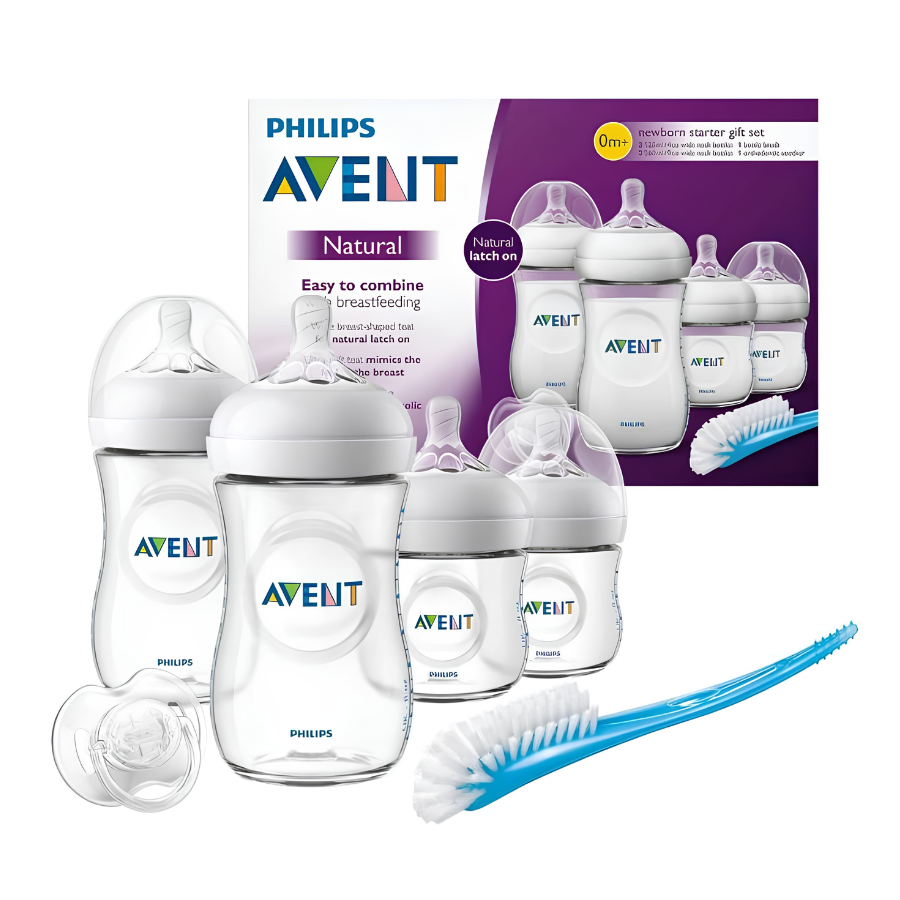 Coffret Cadeau Naissance Philips Avent Natural Response – 5 Biberons + Sucette + Goupillon