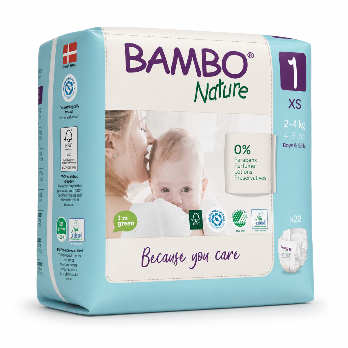 Bambo Nature Couches taille 1 (2-4 kg) – 22 couches