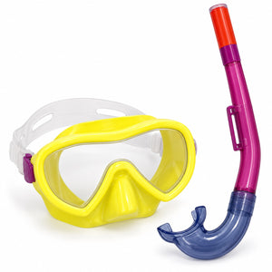 Masque jaune et tuba rose Bestway Crusader Essential pour enfant