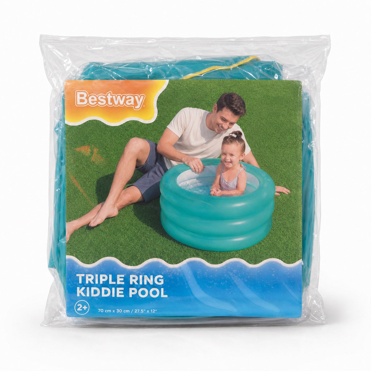 Piscine gonflable Bestway Triple Ring Kiddie Pool 70 x 30 cm turquoise à 3 anneaux, dans son emballage, dès 2 ans