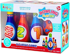 Boîte Bowling Play Set King Sport, quilles de 7,5 pouces, dès 3 ans