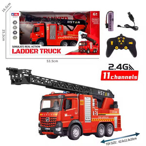 Dimensions du camion de pompiers télécommandé : 42,6 x 12,8 x 20 cm