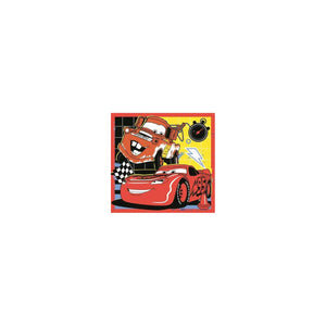 Premier puzzle : Flash McQueen et Martin avec drapeau à damier et chronomètre