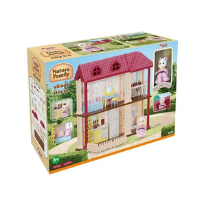 Petite maison de poupée Dede Natura Family 2 étages avec sa boîte, dès 3 ans