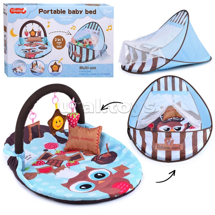 Tapis d'éveil 2 en 1 avec moustiquaire - TiiBaby