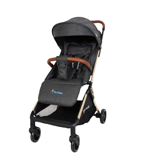 POUSSETTE GOLD EDITION AUTO-PLIANTE GRIS FONCE – MON BÉBÉ