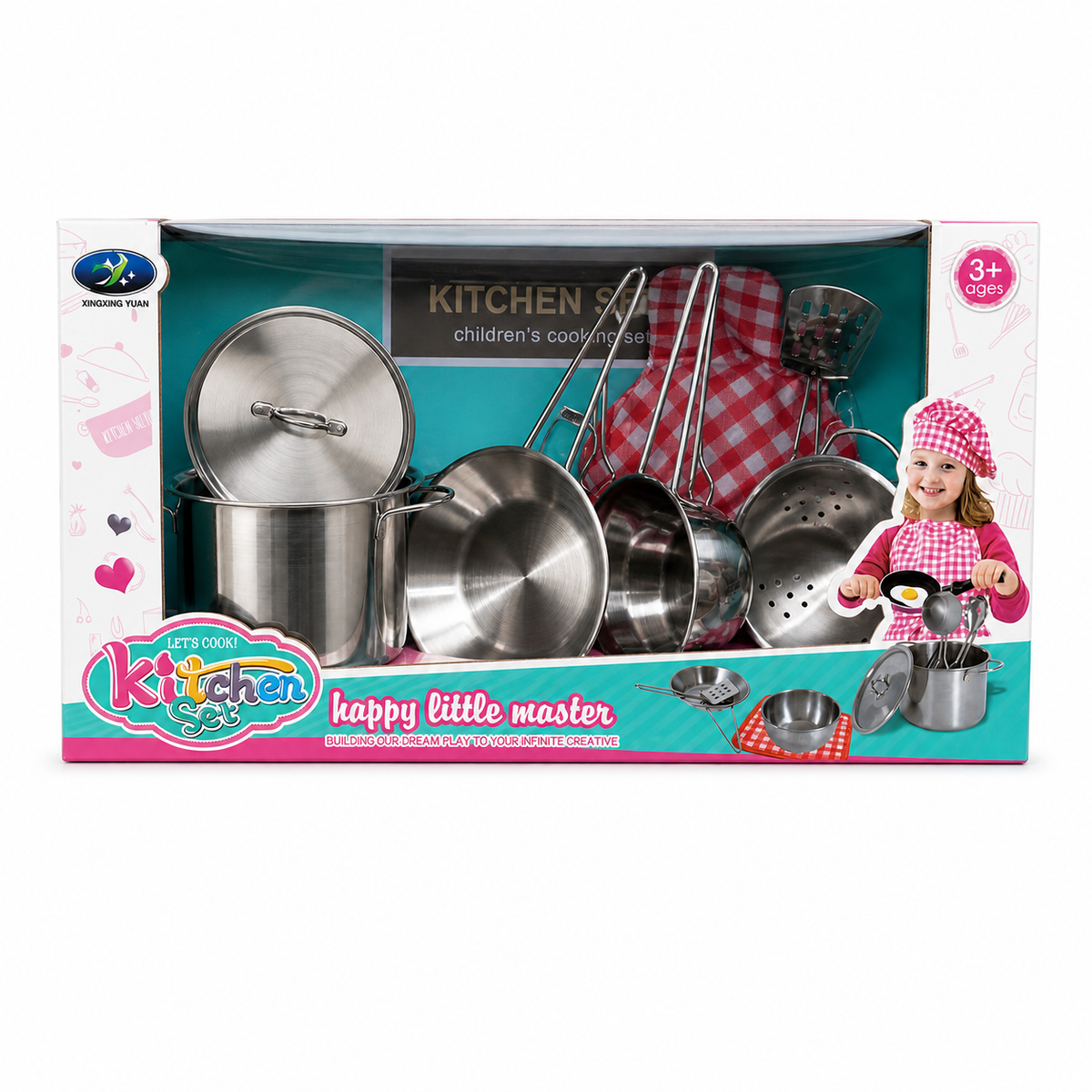 Small Cook Set – coffret cuisine en métal rose pour enfants