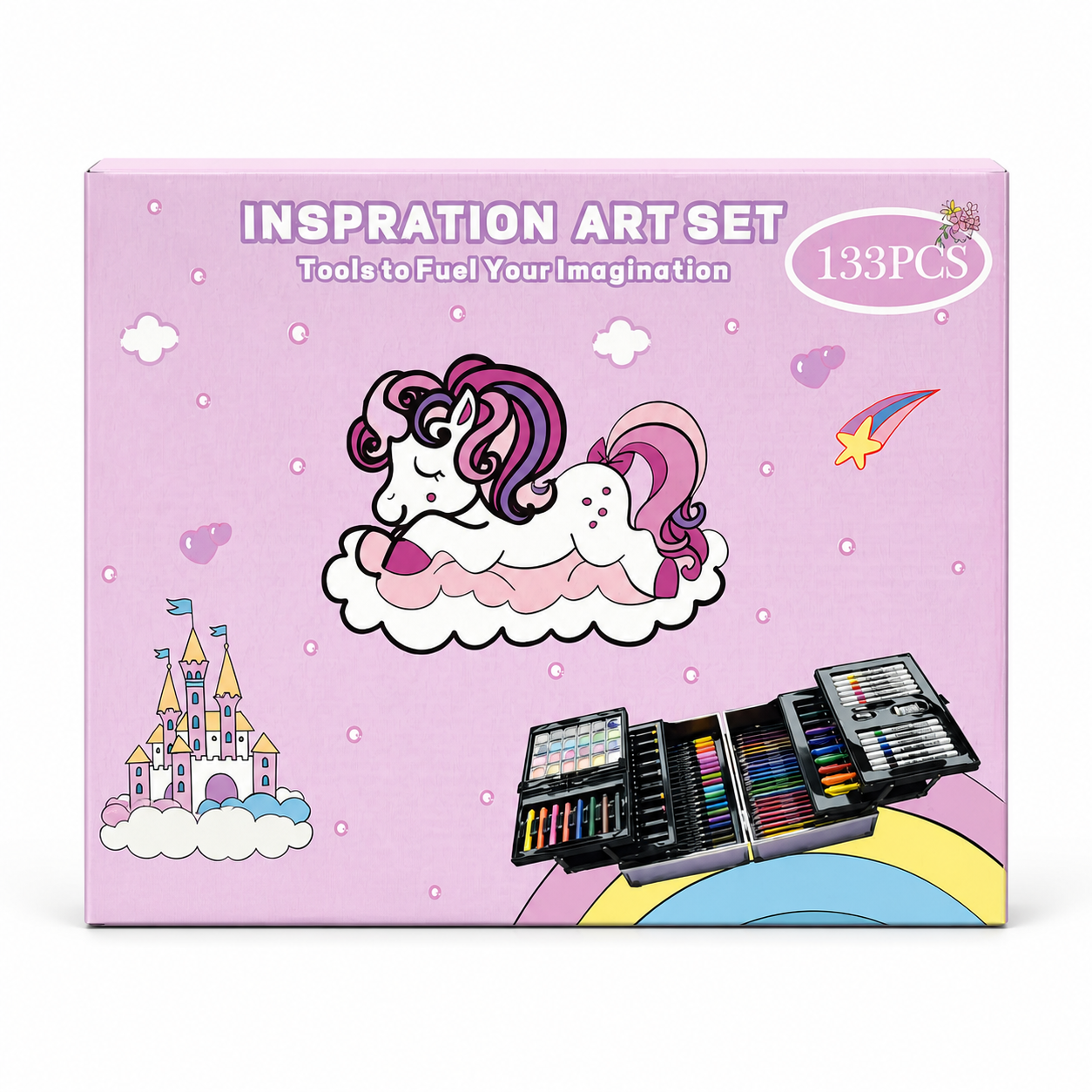 Mallette d'art Licorne 133 pièces – valise dépliante