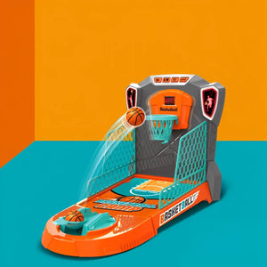 Jeu de basket arcade enfant vue de trois quarts avec filets latéraux et deux ballons
