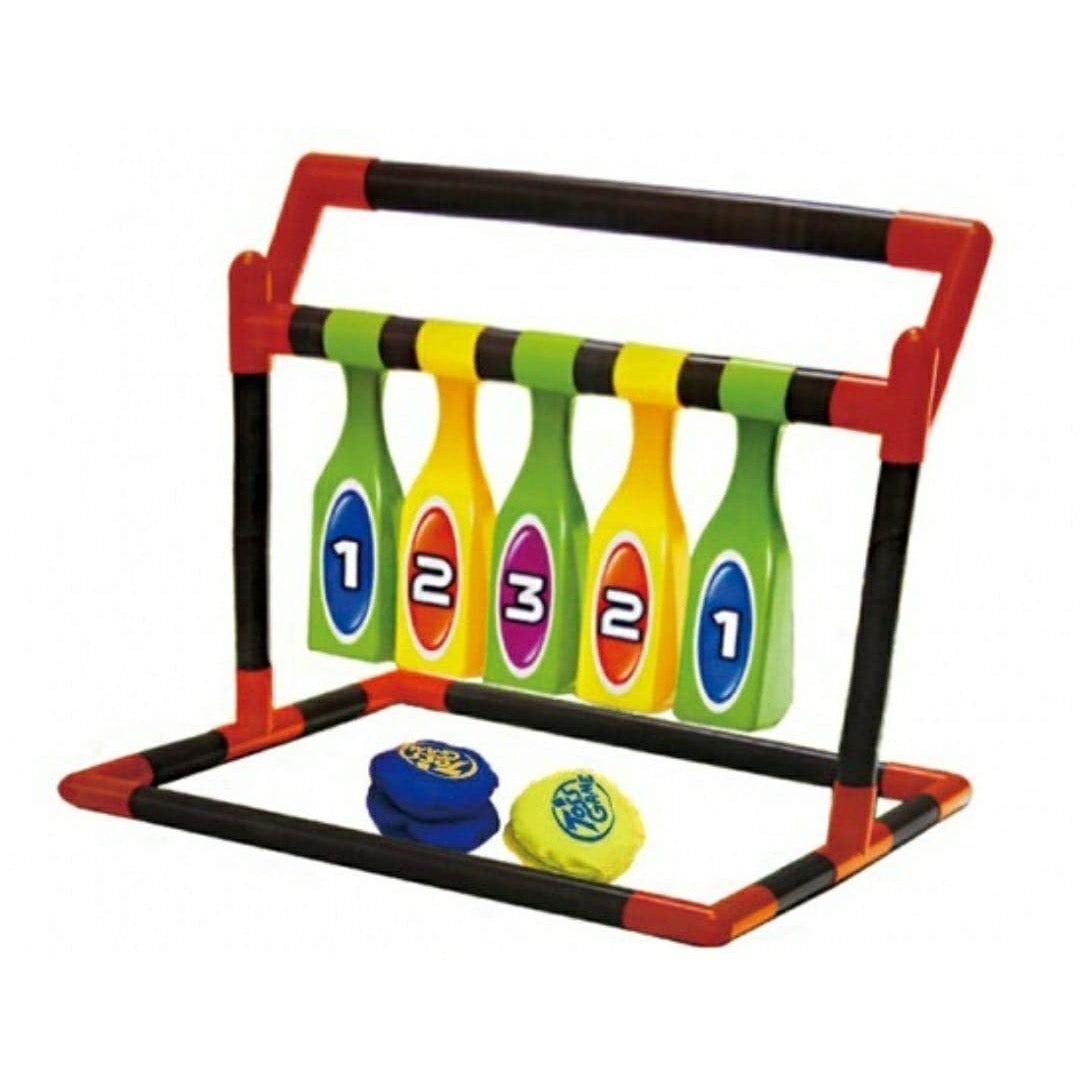 Jeu de lancer de sacs Bag Toss avec 5 quilles numérotées et 2 sacs de lancer