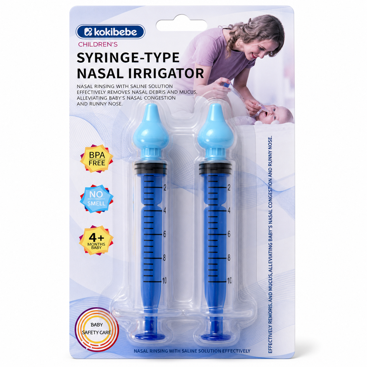 Kokibebe irrigateur nasal seringue 10 ml lot de 2