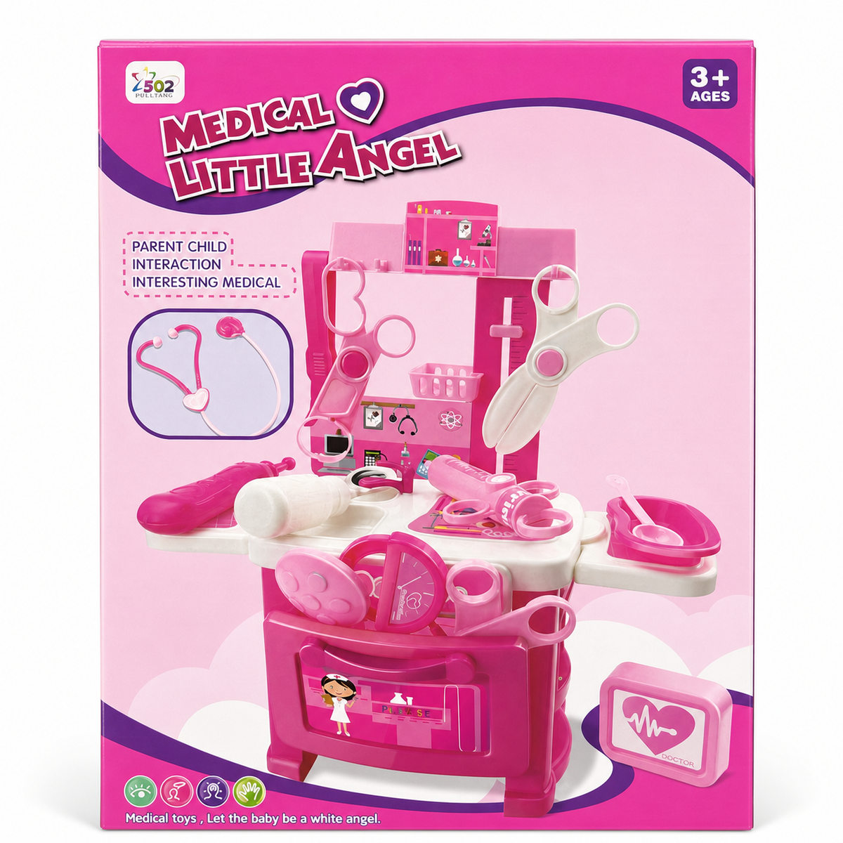 Valise docteur Medical Little Angel transformable en cabinet médical avec stéthoscope, dès 3 ans