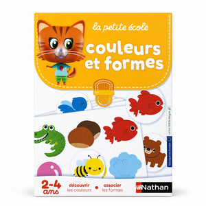 Boîte Nathan La petite école Couleurs et formes : jeu éducatif de 2 à 4 ans, carton 100 % recyclé