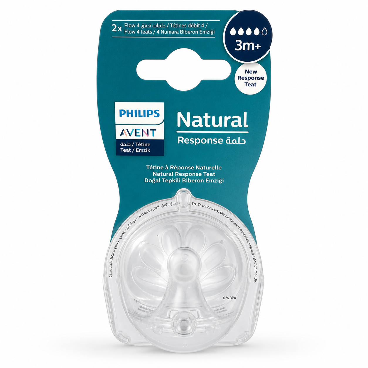 Philips Avent Natural Response – Tétines débit 4, 3m+ (lot de 2)