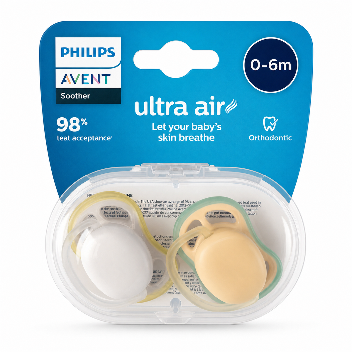Philips Avent Sucettes Ultra Air 0-6 mois – lot de 2
