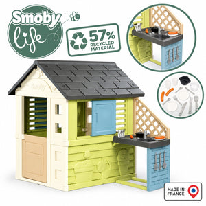 Caractéristiques Smoby Life : 57 % de matière recyclée, fabriqué en France, cuisine d'été et accessoires inclus