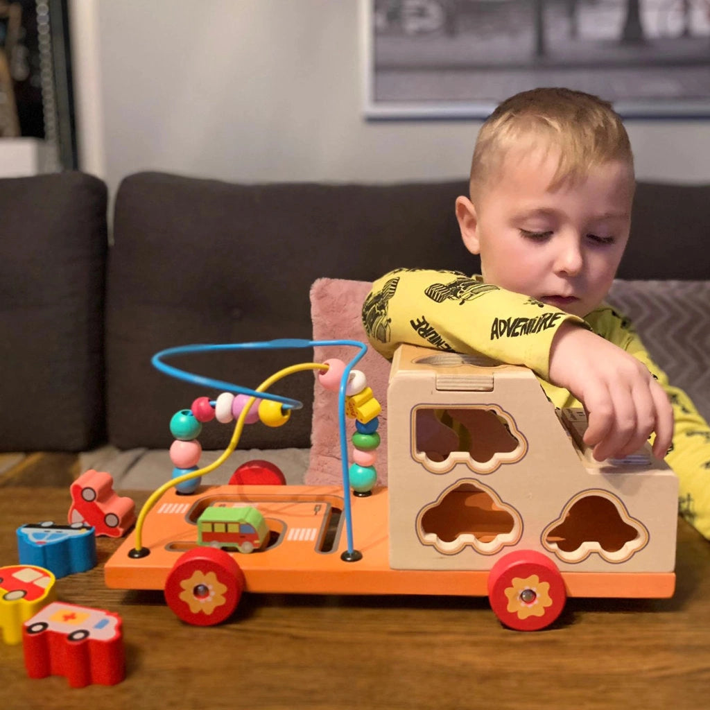 Camion d’éveil Montessori en bois