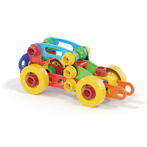 Voiture assemblée avec les grosses pièces colorées Quercetti Tecno Jumbo