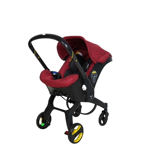POUSSETTE SIÈGE-AUTO PLIABLE 2EN1 ROUGE – MON BÉBÉ