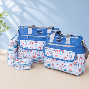 Rainbow Baby Diaper Bag Set - Blue