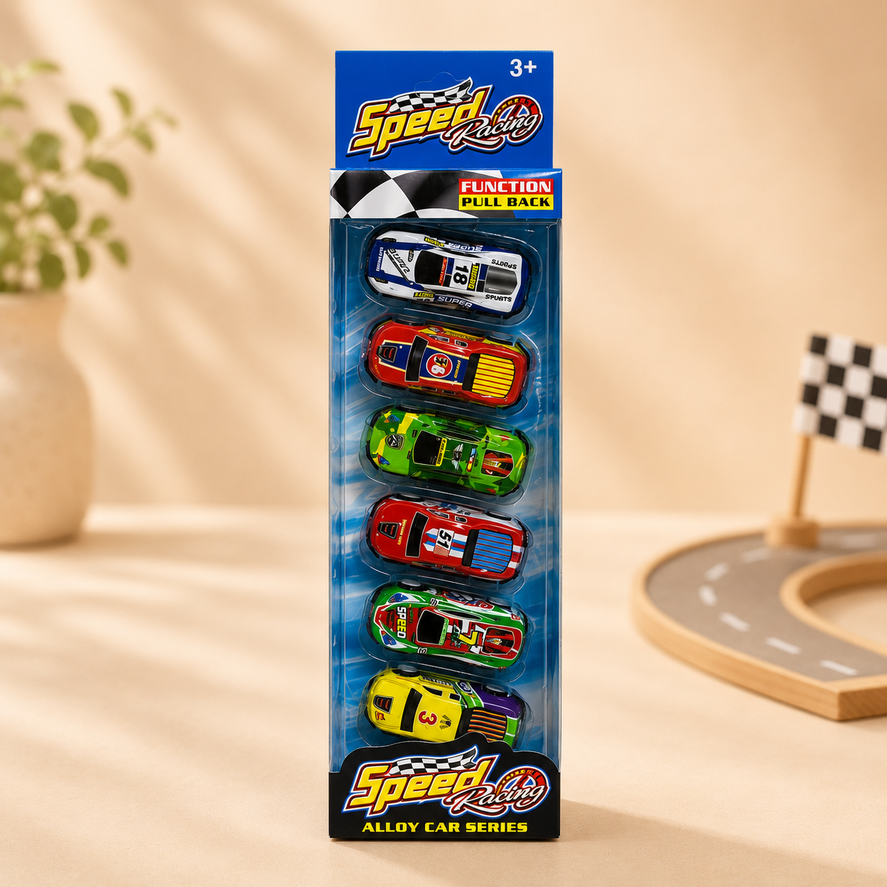 Set de 6 Voitures de Course en Alliage – Speed Racing Pull-Back