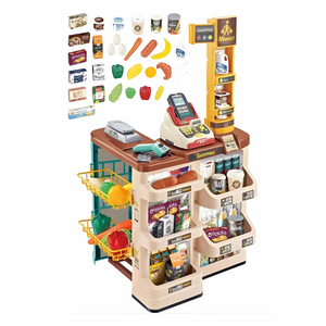 Supermarché jouet 48 pièces monté avec caisse, balance et rayons garnis, 82 x 48 x 41 cm, dès 3 ans