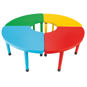 Tables Happy Arc Pilsan assemblées en cercle — 4 couleurs